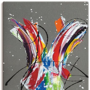 Wandbild ARTLAND Multikulturelle Begegnung Bilder Gr. B/H: 50 cm x 100 cm, Leinwandbild Gegenstandslos Hochformat, 1 St., silberfarben Kunstdrucke als Alubild, Leinwandbild, Wandaufkleber oder Poster in versch. Größen