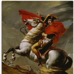 Wandbild ARTLAND Napoleon bei der Überquerung Alpen. Bilder Gr. B/H: 90 cm x 120 cm, Leinwandbild Menschen, 1 St., braun Kunstdrucke