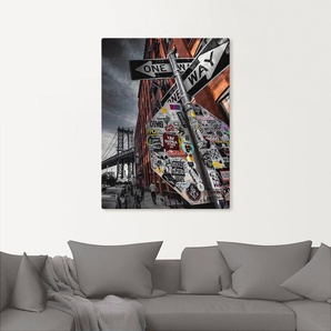Wandbild ARTLAND New York Street Fotografie Bilder Gr. B/H: 90 cm x 120 cm, Leinwandbild Amerika, 1 St., grau Kunstdrucke als Alubild, Leinwandbild, Wandaufkleber oder Poster in versch. Größen