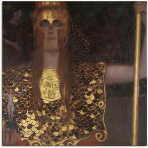 Wandbild ARTLAND Pallas Athene. 1898 Bilder Gr. B/H: 100 cm x 100 cm, Leinwandbild klassische Fantasie, 1 St., goldfarben Kunstdrucke als Alubild, Leinwandbild, Wandaufkleber oder Poster in versch. Größen