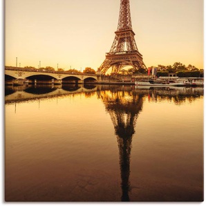 Wandbild ARTLAND Paris Eiffelturm V Bilder Gr. B/H: 90 cm x 120 cm, Leinwandbild Gebäude Hochformat, 1 St., goldfarben Kunstdrucke als Alubild, Leinwandbild, Wandaufkleber oder Poster in versch. Größen