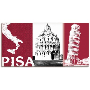 Wandbild ARTLAND Pisa Bilder Gr. B/H: 150 cm x 75 cm, Leinwandbild Gebäude, 1 St., rot Kunstdrucke als Alubild, Leinwandbild, Wandaufkleber oder Poster in versch. Größen