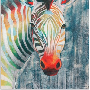 Wandbild ARTLAND Prisma Zebra I Bilder Gr. B/H: 60 cm x 80 cm, Alu-Dibond-Druck Wildtiere Hochformat, 1 St., grau Kunstdrucke