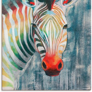 Wandbild ARTLAND Prisma Zebra I Bilder Gr. B/H: 90 cm x 120 cm, Leinwandbild Wildtiere Hochformat, 1 St., grau Kunstdrucke als Alubild, Leinwandbild, Wandaufkleber oder Poster in versch. Größen