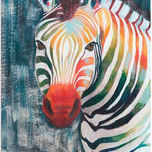 Wandbild ARTLAND Prisma Zebra II Bilder Gr. B/H: 90 cm x 120 cm, Alu-Dibond-Druck Wildtiere Hochformat, 1 St., grau Kunstdrucke als Alubild, Leinwandbild, Wandaufkleber oder Poster in versch. Größen