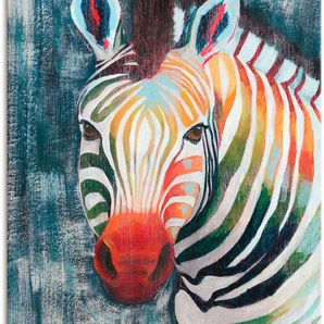 Wandbild ARTLAND Prisma Zebra II Bilder Gr. B/H: 90 cm x 120 cm, Leinwandbild Wildtiere Hochformat, 1 St., grau Kunstdrucke als Alubild, Leinwandbild, Wandaufkleber oder Poster in versch. Größen
