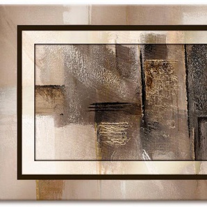 Wandbild ARTLAND Quadrate - abstrakt 1 Bilder Gr. B/H: 150 cm x 75 cm, Leinwandbild Muster, 1 St., goldfarben Kunstdrucke als Alubild, Outdoorbild, Leinwandbild, Poster in verschied. Größen