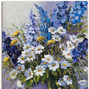 Wandbild ARTLAND Rittersporn Bilder Gr. B/H: 90 cm x 120 cm, Leinwandbild Blumen Hochformat, 1 St., weiß Kunstdrucke