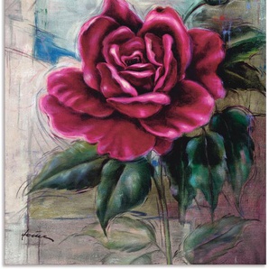 Wandbild ARTLAND Rose II Bilder Gr. B/H: 90 cm x 120 cm, Alu-Dibond-Druck Blumen, 1 St., lila Kunstdrucke als Alubild, Leinwandbild, Wandaufkleber oder Poster in versch. Größen