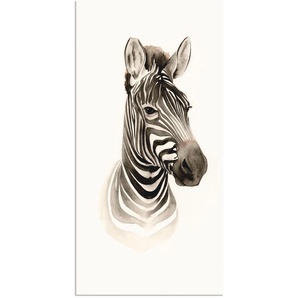 Wandbild ARTLAND Safari Porträt I Bilder Gr. B/H: 50 cm x 100 cm, Alu-Dibond-Druck Wildtiere Hochformat, 1 St., schwarz Kunstdrucke