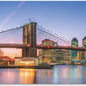 Wandbild ARTLAND Skyline New York City Bilder Gr. B/H: 100 cm x 50 cm, Alu-Dibond-Druck New York Querformat, 1 St., blau Kunstdrucke