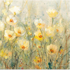Wandbild ARTLAND Sommer in voller Blüte I Bilder Gr. B/H: 80 cm x 60 cm, Alu-Dibond-Druck Blumenwiese Querformat, 1 St., gelb Kunstdrucke