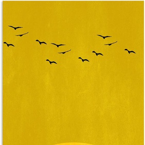 Wandbild ARTLAND Sonnentanz Bilder Gr. B/H: 80 cm x 120 cm, Alu-Dibond-Druck Himmelsbilder Hochformat, 1 St., goldfarben Kunstdrucke als Alubild, Leinwandbild, Wandaufkleber oder Poster in versch. Größen