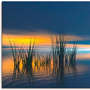 Wandbild ARTLAND Sonnenuntergang III Bilder Gr. B/H: 120 cm x 90 cm, Leinwandbild Gewässer, 1 St., blau Kunstdrucke