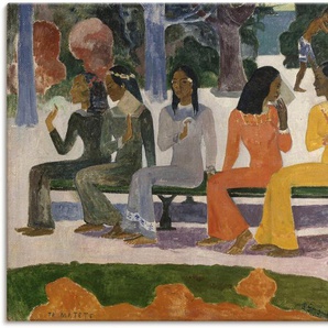 Wandbild ARTLAND Ta Matete (Der Markt). 1892. Bilder Gr. B/H: 120 cm x 90 cm, Leinwandbild Gruppen & Familien, 1 St., grau Kunstdrucke als Leinwandbild, Wandaufkleber oder Poster in versch. Größen