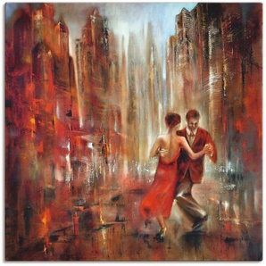 Wandbild ARTLAND Tango Bilder Gr. B/H: 100 cm x 100 cm, Leinwandbild Sport quadratisch, 1 St., rot Kunstdrucke