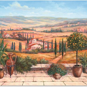 Wandbild ARTLAND Terrasse Bilder Gr. B/H: 120 cm x 90 cm, Alu-Dibond-Druck Europa, 1 St., braun Kunstdrucke