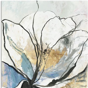 Wandbild ARTLAND Umrissenes Blumenmuster I Bilder Gr. B/H: 90 cm x 120 cm, Alu-Dibond-Druck Blumenbilder Hochformat, 1 St., grau Kunstdrucke als Alubild, Leinwandbild, Wandaufkleber oder Poster in versch. Größen