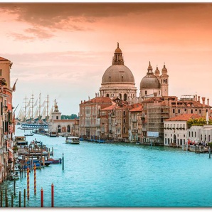 Wandbild ARTLAND Venedig Canal Grande I Bilder Gr. B/H: 120 cm x 90 cm, Leinwandbild Italien Querformat, 1 St., braun Kunstdrucke als Alubild, Outdoorbild, Leinwandbild, Poster, Wandaufkleber