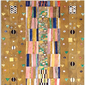 Wandbild ARTLAND Werkvorlage zum Stocletfries. Schmalwand Bilder Gr. B/H: 75 cm x 150 cm, Alu-Dibond-Druck Muster, 1 St., goldfarben Kunstdrucke als Alubild, Leinwandbild, Wandaufkleber oder Poster in versch. Größen