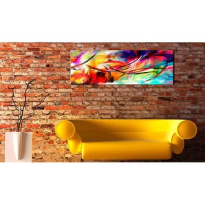 Wandbild Dance of the rainbow Leinen Multicolor 150 x 50cm
