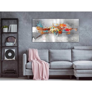 Wandbild Dominant Wide Leinen Grau 120 x 60cm