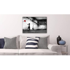 Wandbild Hoffnung Banksy Fleece Grau 60 x 40cm