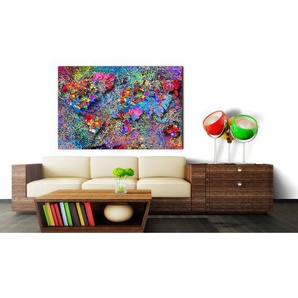 Wandbild Jackson Pollock Inspiration Leinen Multicolor 90 x 60cm