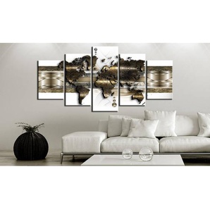Wandbild Metalic World Leinen Gold 200 x 100cm