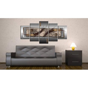 Wandbild Moderner Schick Leinen Grau 200 x 100cm
