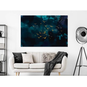 Wandbild Sky Before the Storm Leinen Blau 120 x 80cm