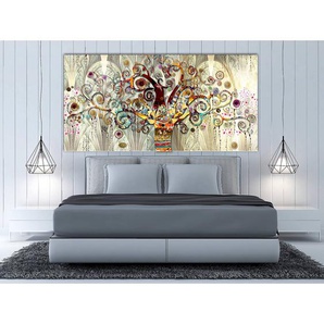 Wandbild Tree of Life Leinen Multicolor 120 x 60cm