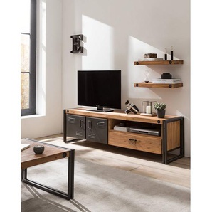 Wandboard 2er-Set Massivholz Akazie, gebürstet & lackiert Braun 90cm