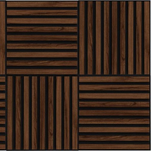 Wandboard BASIC BY BALCULINA Deko, braun (walnuss), B:40cm H:40cm T:2cm, MDF, Polyester, Regale, Im 6er-Set, B/T je 40x40 cm, verschönert Räume und Wände