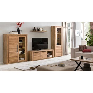 Wandboard Massivholz Eiche, geölt Braun 110 x 3 x 20cm