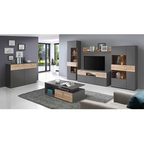 Wandboard Spanplatte, beschichtet Grau/Beige 150 x 29 x 22cm