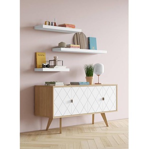 Wandboard Wabenplatte, lackiert Weiß/Weiß 120cm