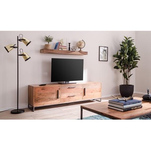 Wandboard Yoga Massivholz Sheesham, naturbelassen Braun/Beige 120 x 8 x 20cm