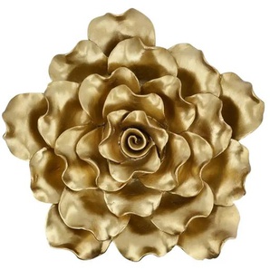 Wanddekoration Blume - gold - Polyresin (Kunstharz) - cm 10,0 - 32.0 | Möbel Kraft