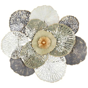 Wanddekoration  Blume | grau | Metall | 61 cm | 66 cm |