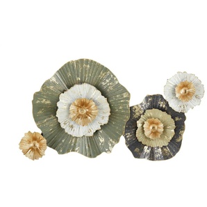 Wanddekoration Blumen | gold | Metall | 38 cm | 65 cm |