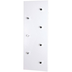 Wandgarderobe , Chrom, Weiß Hochglanz , Metall , 80x30x6 cm , Garderobe, Garderobenleisten & Garderobenhaken