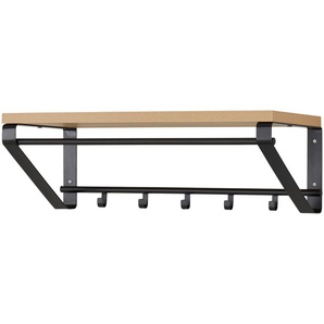 Wandgarderobe   Haiger  ¦ holzfarben ¦ MDF-Platte,Metall ¦ Maße (cm): B: 70 H: 23 T: 30.0