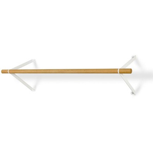 Wandgarderobe Lilli weiß, Holzstange Eiche geölt, Designer vonbox, 26x28 cm