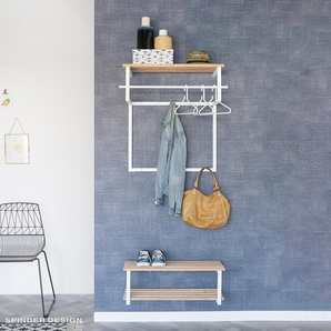 Wandgarderobe Norton II 76 x 76 x 34cm Weiß/Eiche/Weiß