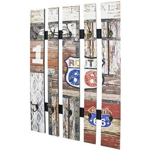 Wandgarderobe  Perugia ¦ mehrfarbig ¦ Holzwerkstoff,Metall ¦ Maße (cm): B: 65 H: 100 T: 9.0