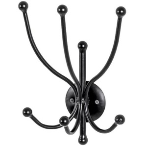 Wandgarderobe  Porcini ¦ schwarz ¦ Metall ¦ Maße (cm): B: 19 H: 14 T: 29.0