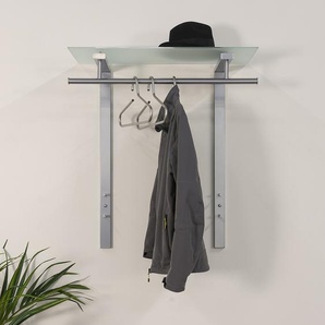 Wandgarderobe Reenvard 80 x 90 x 33cm Silber/Silber