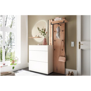 Wandgarderobe Salvo, holz/anthrazit, inkl. Beleuchtung