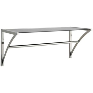 Wandgarderobe, Schwarz, Edelstahl, Metall, Glas, 70x30x30 cm, Kleiderstange, Garderobe, Garderobenleisten & Garderobenhaken